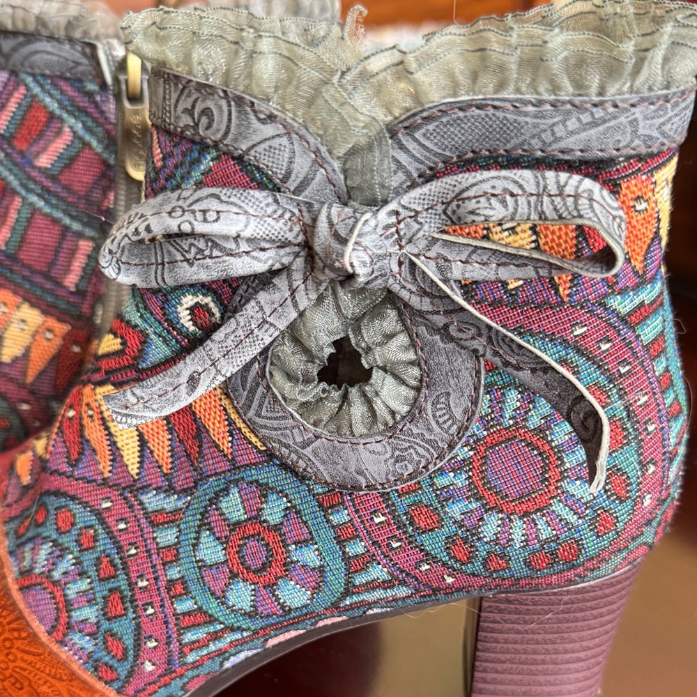 Colorful Patchwork Ankle Boots - image 6